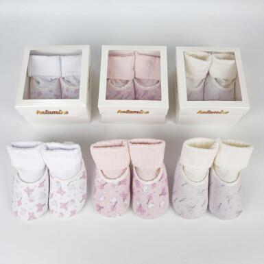 Çisil Bez Çarıklı Kız Bebek Soket - KATAMİNO