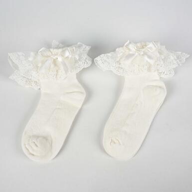 Toptan Ada Aksesuarlı Kız Çocuk Soket Çorap - 1