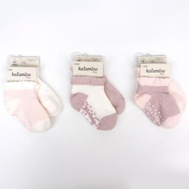 Toptan Adonis Abs'li 2'li Kız Bebek Patik Çorap - KATAMİNO