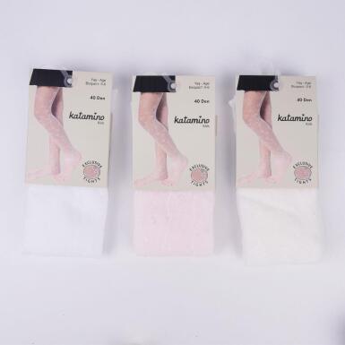 Toptan Alova İnce Desenli Kız Külotlu Çorap - KATAMİNO (1)