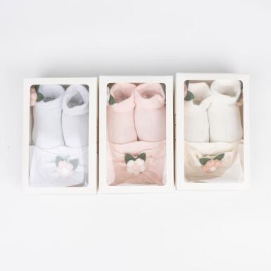 Toptan Amon Aks. Kız Bebek Bandana Patik Takım Çorap - 4