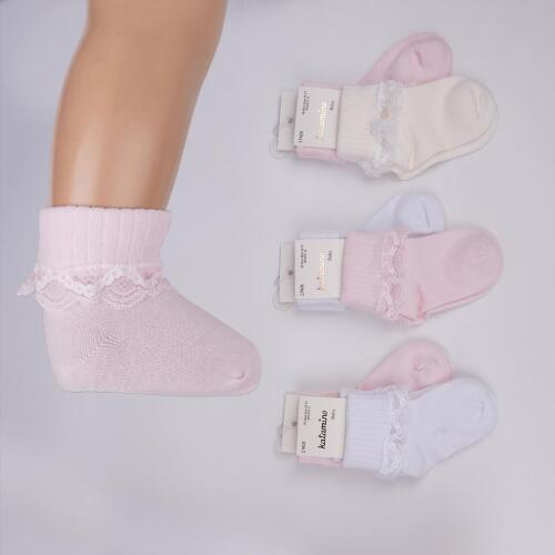 Toptan Amy 2'li Aks. Kız Bebek Soket Çorap - 1