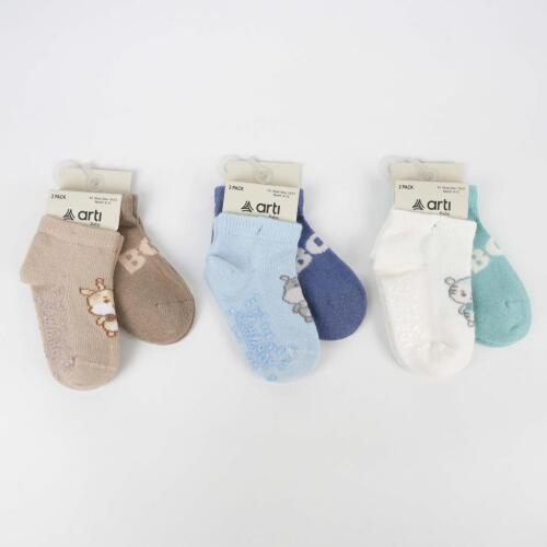 Toptan Aristo 2' Li Abs Erkek Bebek Patik Çorap - 1