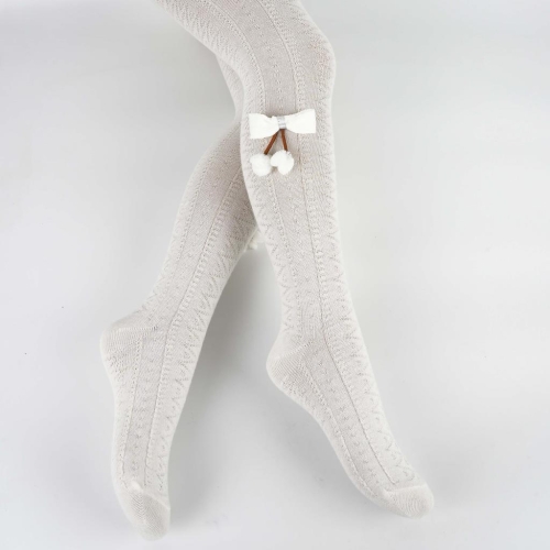 Toptan Arven Aksesuarlı Kız Çocuk Kabartma Külotlu Çorap