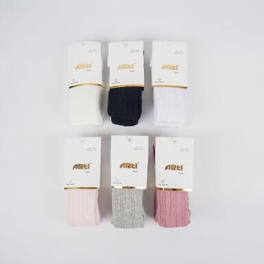 Toptan Ava Kabartma Külotlu Çorap - 1