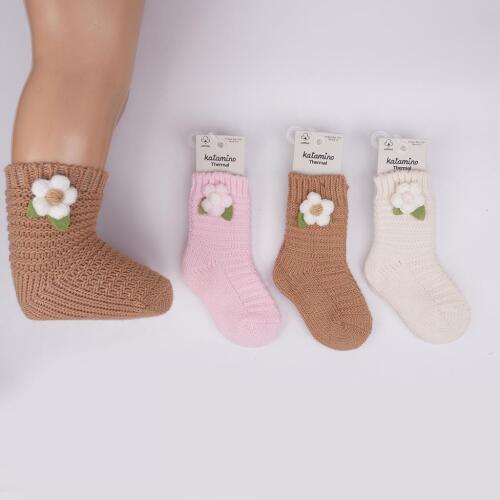 Toptan Aysel Kız Bebek Havlu Soket Çorap - 1