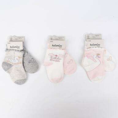 Toptan Bakır 2'li Kız Bebek Soket Çorap - KATAMİNO