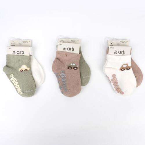 Toptan Barça Abs'li 2'li Erkek Bebek Patik Çorap - 1