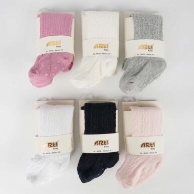 Toptan Bebek Kız Abs'li Kabartma Külotlu Çorap - ARTI