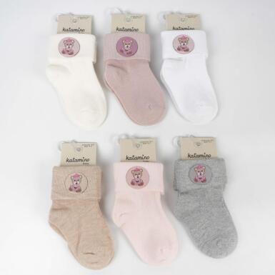 Toptan Bukre Aks Kız Bebek Soket Çorap - KATAMİNO
