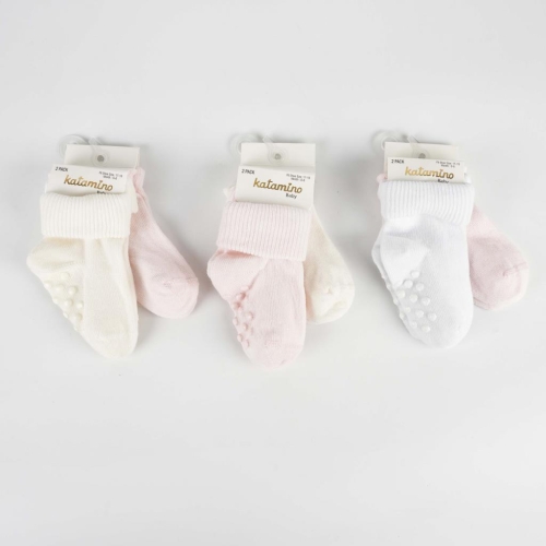 Toptan Cenet 2'li Abs'li Kız Bebek Soket Çorap