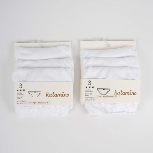 Toptan Classic 3'lü Kız Çocuk Slip Set - 1