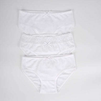 Toptan Classic Kız Çocuk 3'lü Slip Çamaşır - 2