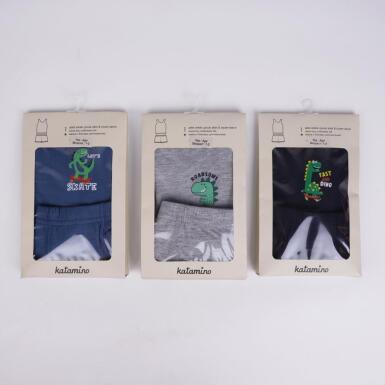 Toptan Dinozor Erkek Atlet Boxer Takım - KATAMİNO