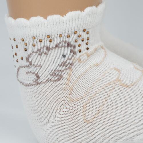 Toptan Elda Aks Kız Bebek Soket Çorap - 3