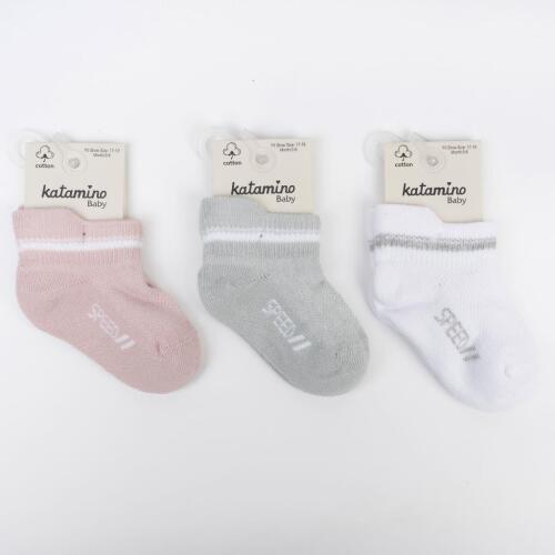 Toptan Elmas Kız Bebek Patik Çorap - 3