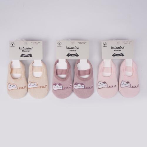 Toptan Elorin Abs'li Kız Bebek Havlu Patik Çorap - 1