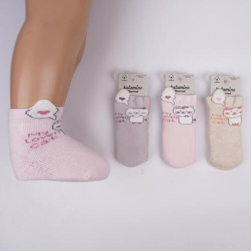 Toptan Eyla 3D Havlu Kız Bebek Soket Çorap - 1
