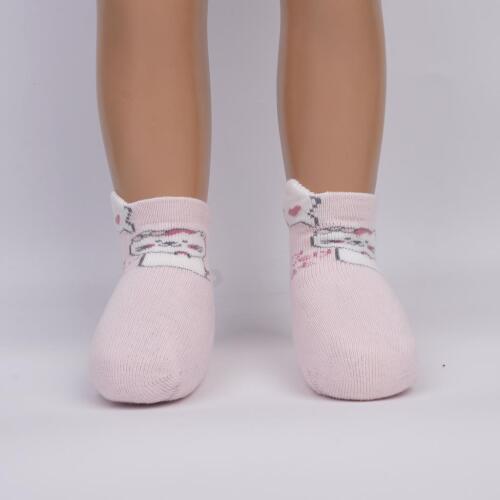 Toptan Eyla 3D Havlu Kız Bebek Soket Çorap - 3