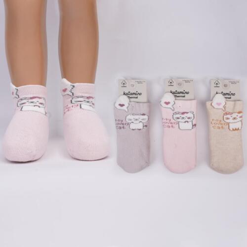 Toptan Eyla 3D Havlu Kız Bebek Soket Çorap - 5