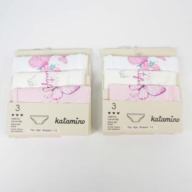 Toptan Farfalla 3'lü Kız Slip Set - 1