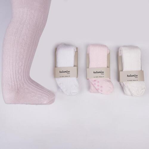 Toptan Fitova Abs'li Bebek Kız Kabartma Külotlu Çorap - 1