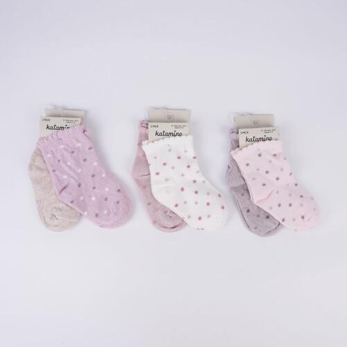 Toptan Forli 2'li Kız Bebek Soket Çorap - 1