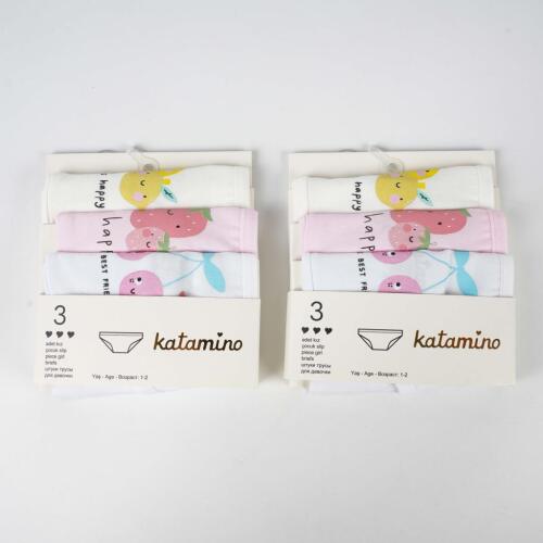 Toptan Frutta 3'lü Kız Slip Set Çamaşıır - 1
