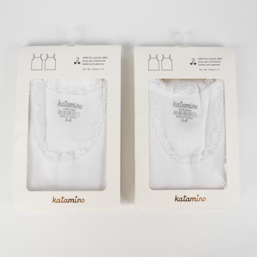 Toptan Geniş Askılı 2'li Kız Çocuk Atlet - 2