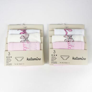 Toptan Glam 3'lü Kız Slip Set Çamaşır - 1