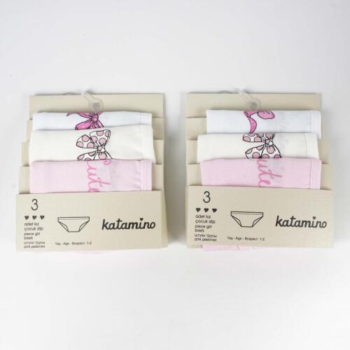 Toptan Glam 3'lü Kız Slip Set Çamaşır - 1
