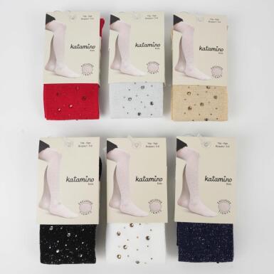 Toptan Gülce Aks Simli Külotlu Çorap - KATAMİNO