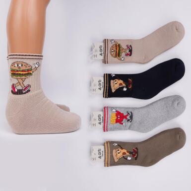 Toptan Hamburger Erkek Havlu Soket Çorap - 1
