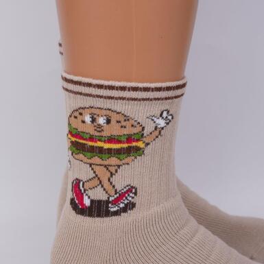 Toptan Hamburger Erkek Havlu Soket Çorap - 4