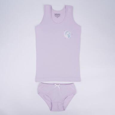 Toptan Katre Kız Geniş Askılı Atlet Slip Takım - 1