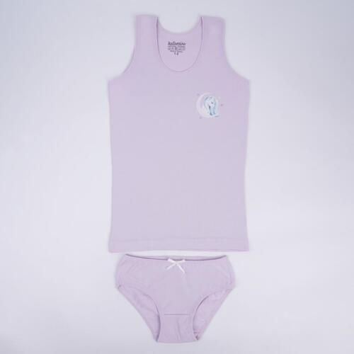 Toptan Katre Kız Geniş Askılı Atlet Slip Takım - 1