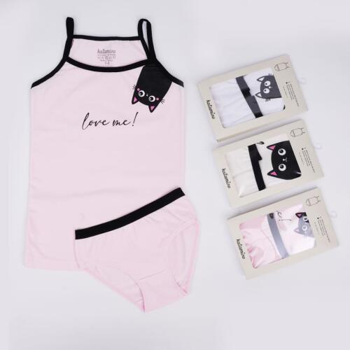 Toptan Kedicik Kız İp Askılı Atlet-Slip Takım Çorap - 1