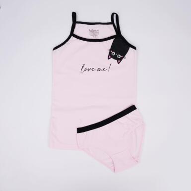 Toptan Kedicik Kız İp Askılı Atlet-Slip Takım Çorap - 3