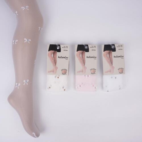 Toptan Kimbap İnce Baskılı Kız Külotlu Çorap - 1