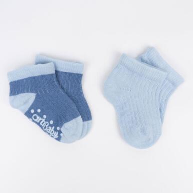 Toptan Konfeti Abs'li 2'li Erkek Bebek Patik Çorap - 2