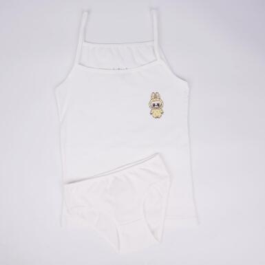 Toptan Kutiku Kız İp Askılı Atlet Slip Takım - 3