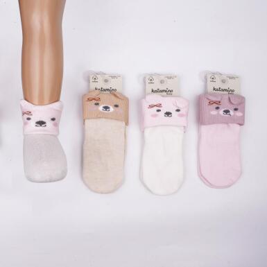 Toptan Lamis 3D'li Kız Bebek Soket Çorap - KATAMİNO
