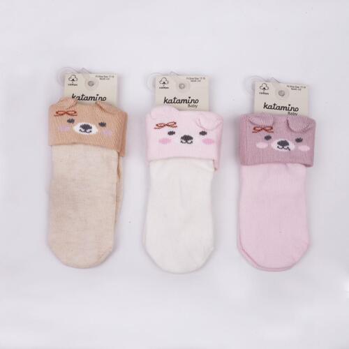 Toptan Lamis 3D'li Kız Bebek Soket Çorap - 2