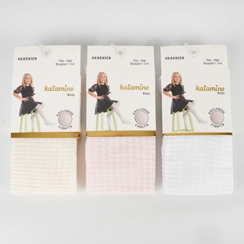 Toptan Lineta İnce Desenli Kız Külotlu Çorap - 2