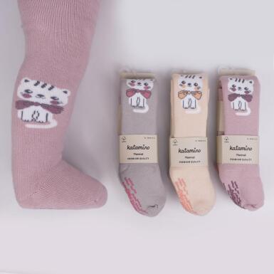 Toptan Liyorin Abs'li Kız Bebek Havlu Külotlu Çorap - KATAMİNO