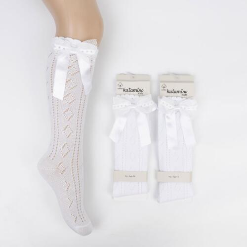 Toptan Martil Aks Kız File Golf Çorap - 1