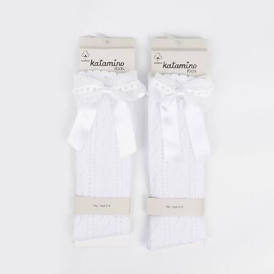 Toptan Martil Aks Kız File Golf Çorap - 4