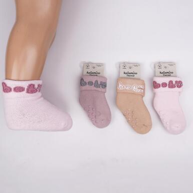 Toptan Meriya Abs'li Kız Bebek Havlu Soket Çorap - ARTI