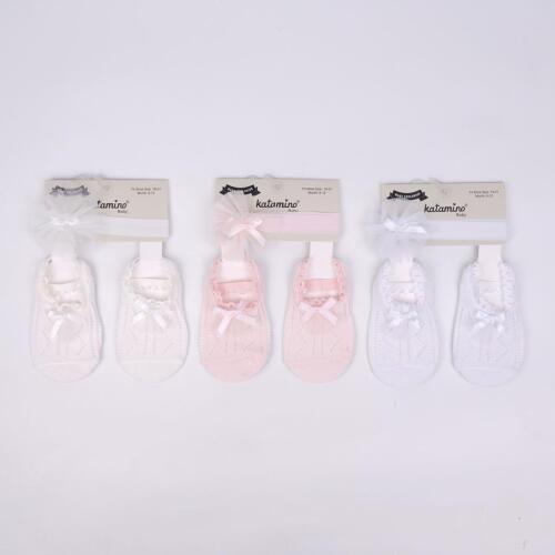 Toptan Miren Aks. Bandanalı Bebek Babet Çorap - 1