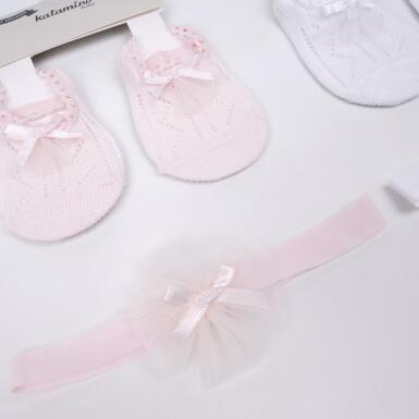 Toptan Miren Aks. Bandanalı Bebek Babet Çorap - KATAMİNO (1)